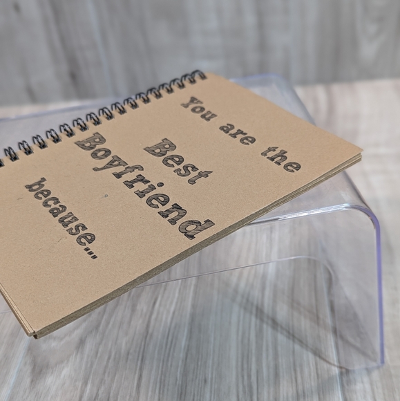 New "BEST BOYFRIEND" Journaling Scrap Book Recycled Bound Brown Paper - Picture 5 of 9